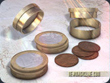Münztrick bei dem bis zu 8 Euromünzen erscheinen.