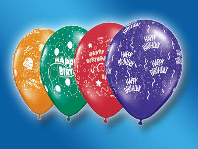 Ballons Happy Birthday 4 St. Qualatex - Partyzubehör