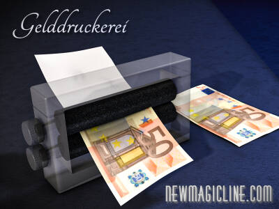 Mit der Gelddruckerei kann man weisses Papier in Geldscheine verwandeln.
