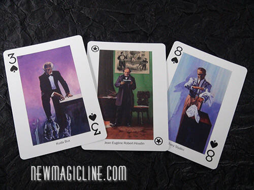 Bicycle Stars of Magic Deck - Black - Spielkarten mit berühmten Zauberkünstlern