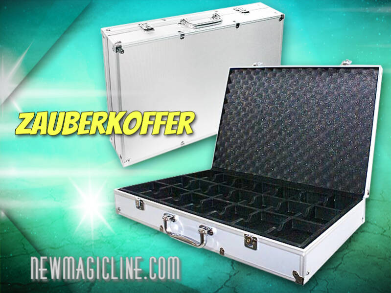 Leerer Aluminium Zauberkoffer mit 21 Fächern...