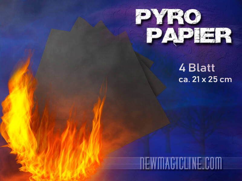 Pyropapier Flashpaper 4 Blatt 21x25 schwarz - Pyroeffekt