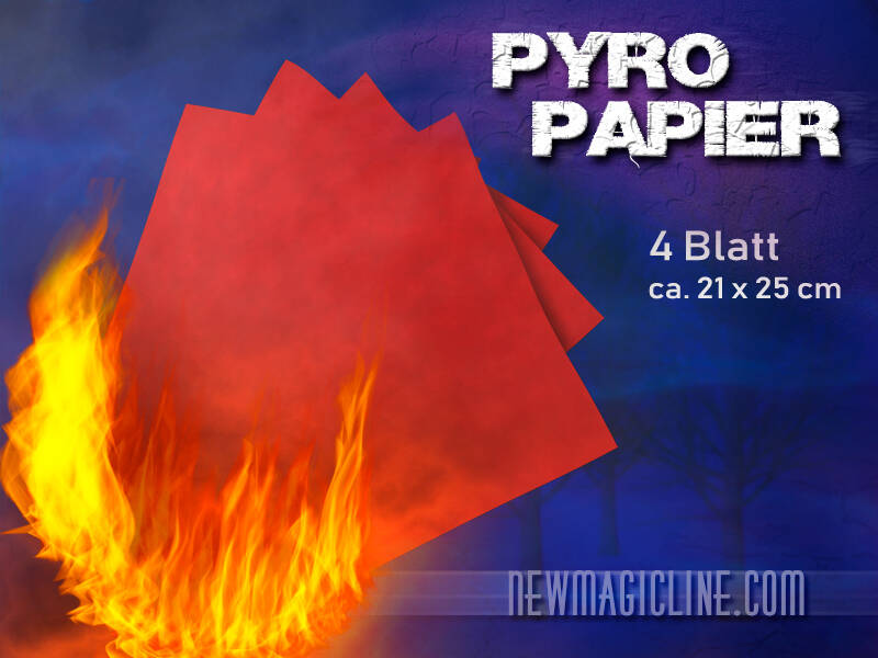 Pyropapier Flashpaper 4 Blatt 21x25 rot - Pyroeffekt