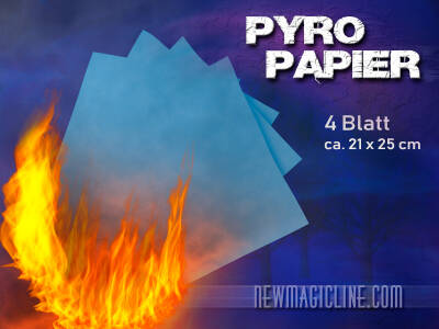 Pyropapier Flashpaper 4 Blatt 21x25 blau - Pyroeffekt
