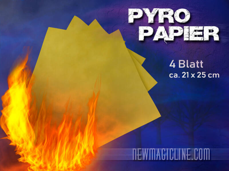Pyropapier Flashpaper 4 Blatt 21x25 gelb - Pyroeffekt