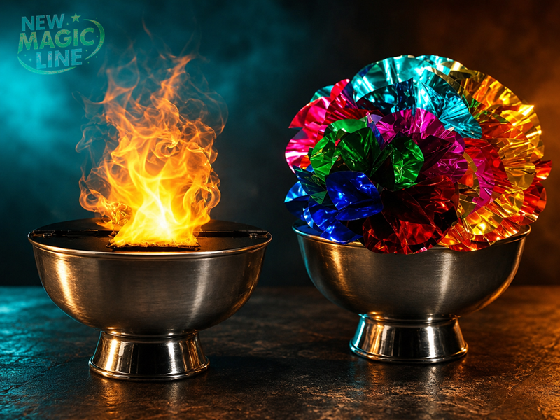 Mit Fire Bowl - der magischen Feuerschale verwandeln Sie Flammen in ein Blumenbouquet. Ein perfekter Trick für die Eröffnung Ihres Zauberprogramms.