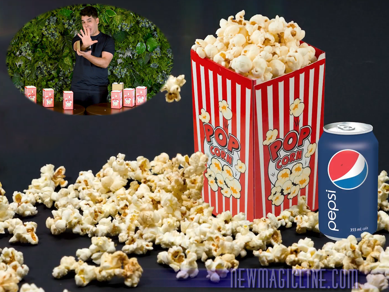 Bei Pop More erscheinen, nach und nach, 6 Packungen Popcorn.