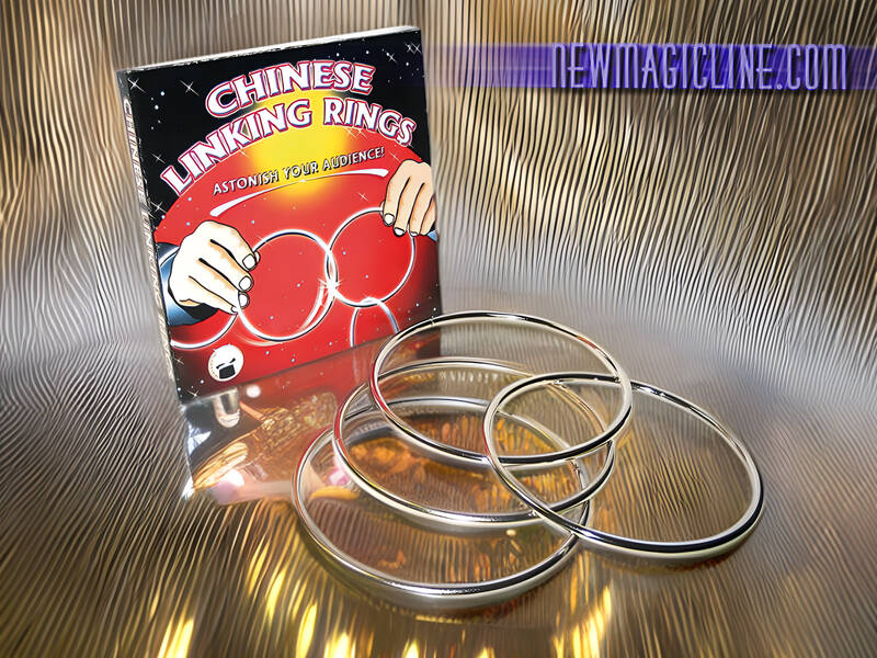 Bei Chinese Linking Ring durchdringen und verketten sich 4 massive Metallringe. Eine günstige Version für den Einstieg in die Zauberei.