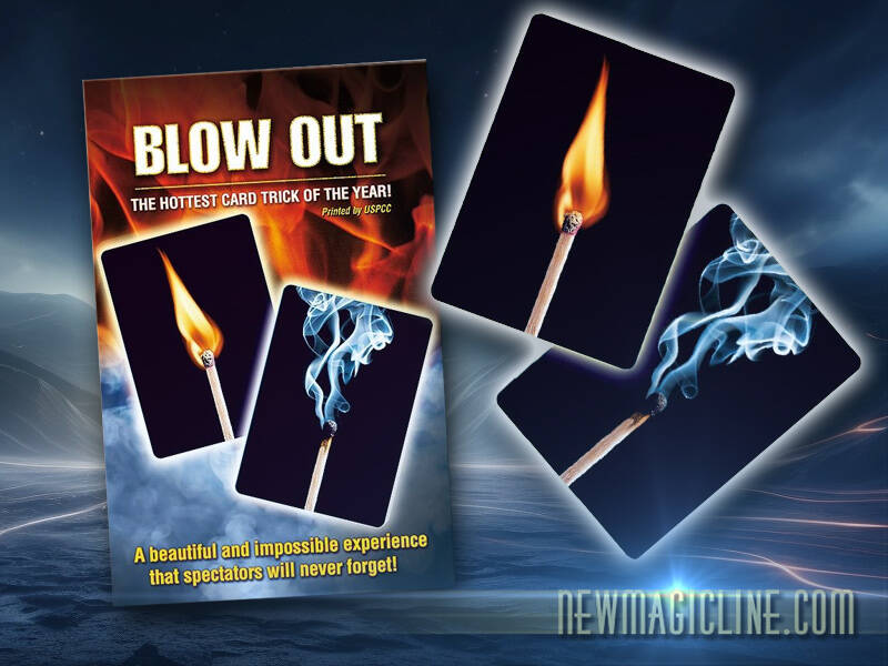 Blow out ist ein ungewöhnlicher Kartentrick bei dem auf 4 Spielkarten brennende Streichhölzer zu sehen sind die dann in der Hand des Zuschauers verlöschen.