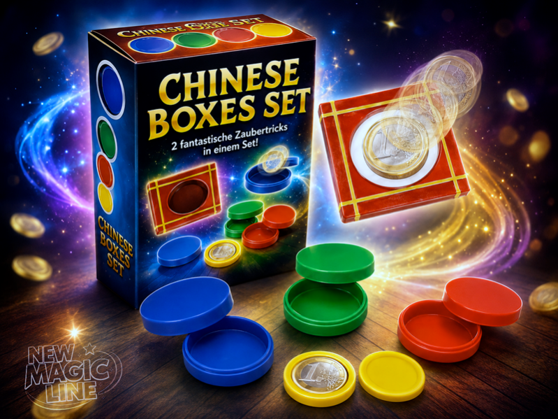 Chinese Boxes - Münze verschwindet in 4 Dosen -...