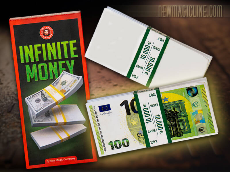 Mit Infinity Money von Tora Magic verwandeln Sie ein dickes Papierbündel in ein Geldbündel mit 10000 Euro.Zaubertrick