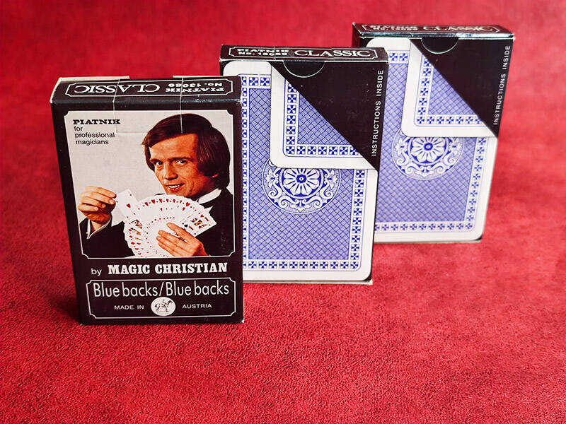 Piatnik Doppelrücken Spielkarten blau Magic Christian Blue Backs Blue Backs 3 Stück