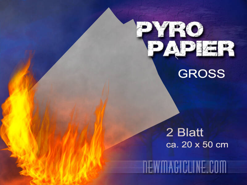 Pyropapier Flashpaper groß 2 Blatt 20x50 weiß schnell brennend - Pyroeffekt