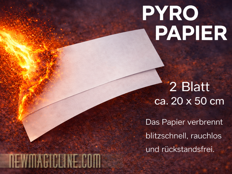 Pyropapier Flashpaper groß 2 Blatt 20x50 weiß schnell brennend - Pyroeffekt
