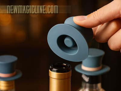 Flaschenverschluss Zylinder - 3er Set im magischen Stil aus Silikon