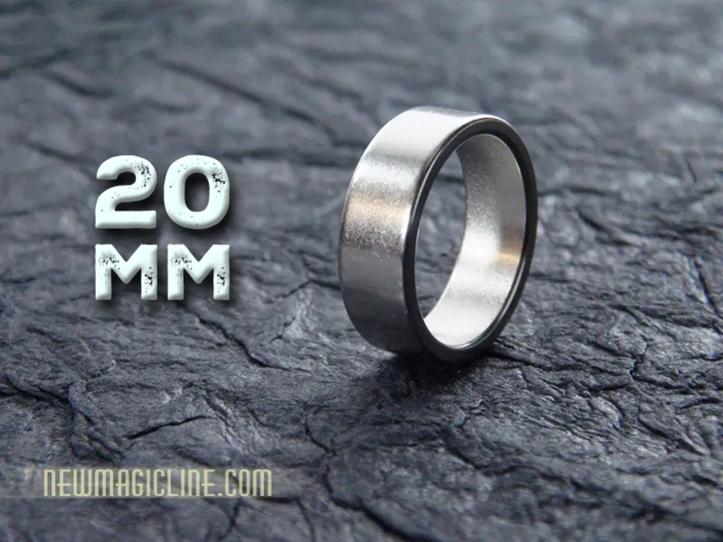 PK Ring Magnetring Neodym silber flach 20mm - mit 6...