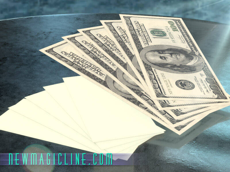 Papier zu Geld ist ein Zaubertrick für Anfänger, bei dem sich 6 weiße Papierstücke in Geldscheine verwandeln.
