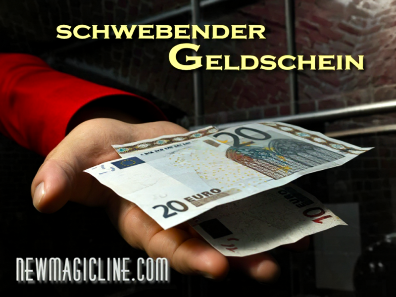 Zaubertrick schwebender Geldschein: Ein normaler geliehener Euro-Geldschein steigt auf Ihrer Handfläche auf und schwebt darüber. Zaubern für Kinder und Anfänger.