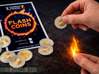 Flash Coins Pyromünzen 12 Stück 2-Euro-Design Feuer Effekt verbrenen rückstandsfrei