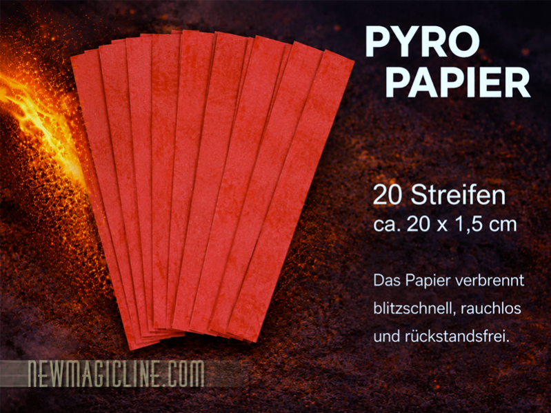 Pyropapier Flashpaper 20 Streifen 20 x 1,5 cm rot...