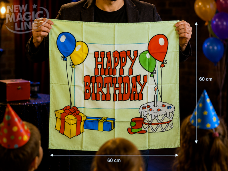 Seidentuch Happy Birthday Alberto Sitta 60 x 60