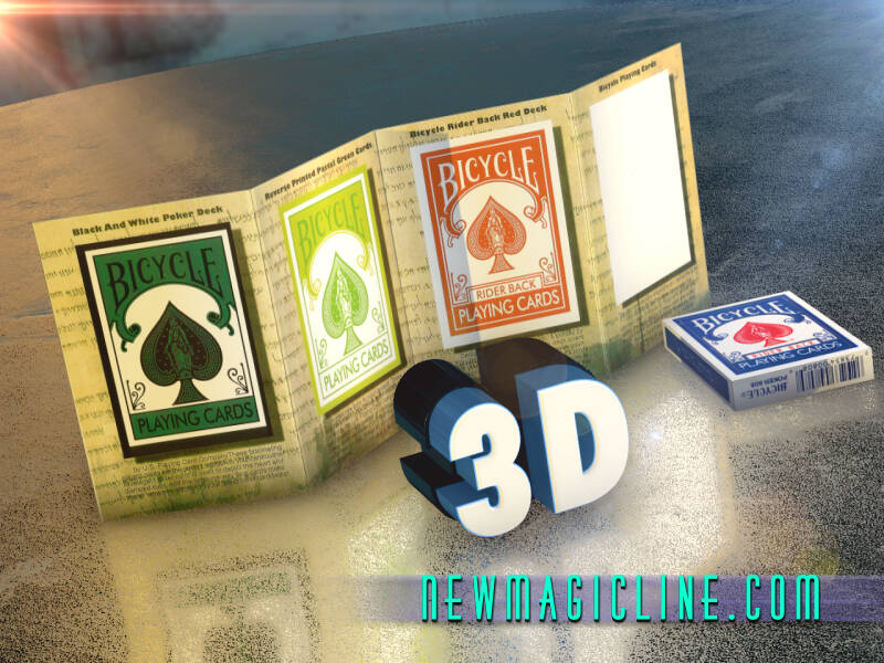 2D zu 3D ist ein toller Kartentrick für Anfänger. Aus einer platten Abbildung materalisiert sich ein echtes Kartenspiel.