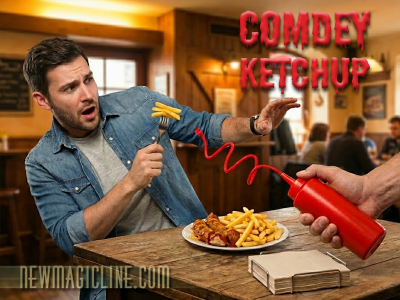 Comedy Ketchup - was wie Ketchup aussieht ist nur eine rote Kordel doch jeder springt davon
