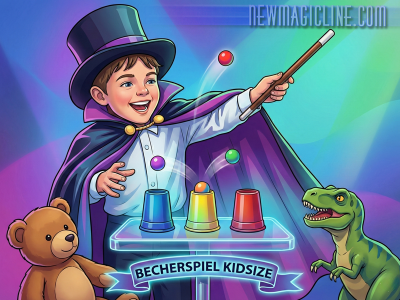 So sollen Zaubertricks für Kinder sein. Das Becherspiel Kidsize kann ohne lange Übung nach wenigen Minuten vorgeführt werden.