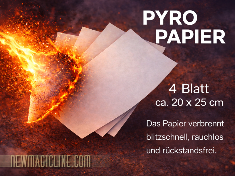 Pyropapier Flashpaper 4 Blatt 20x25 weiß schnell brennend - Pyroeffekt